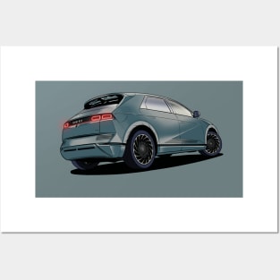 Hyundai Ioniq 5 Electric Car in Teal Blue/Green Posters and Art